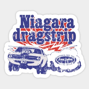 Vintage Niagara Dragstrip - Distressed burnout look - Blue print Sticker